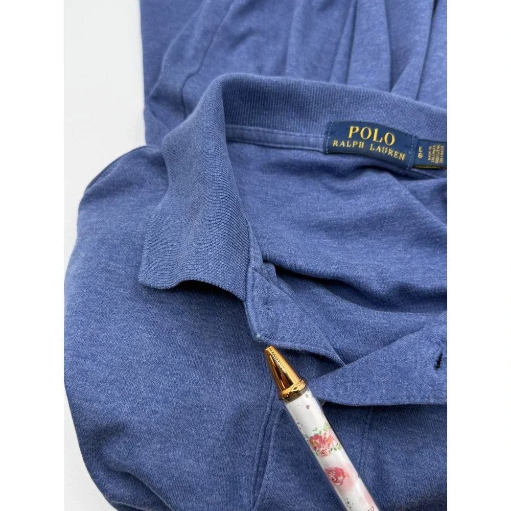 Polo Ralph Lauren Men's Blue Heathered Short Sleeve Polo Shirt Size L